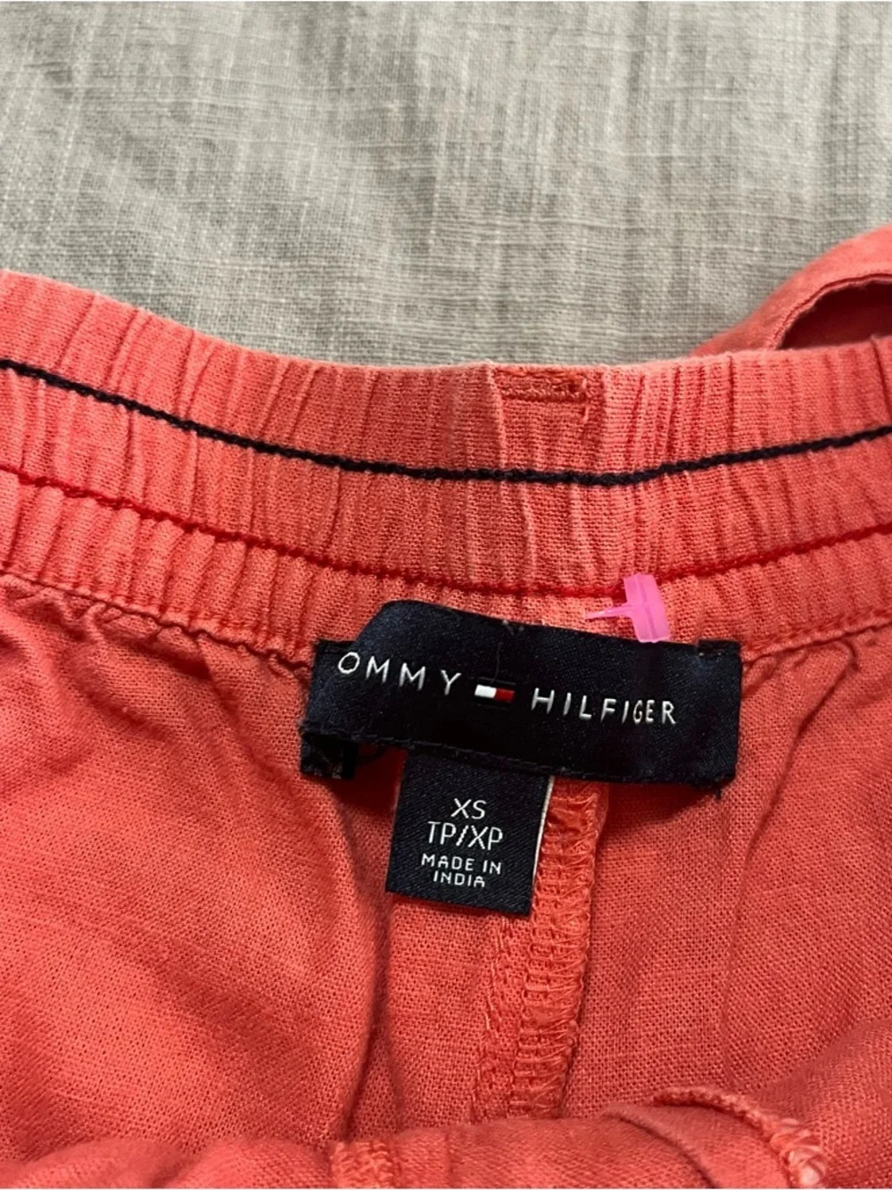Tommy Hilfiger Nantucket Red Tie-Waist Linen Women's Shorts Size XS Preppy Beach